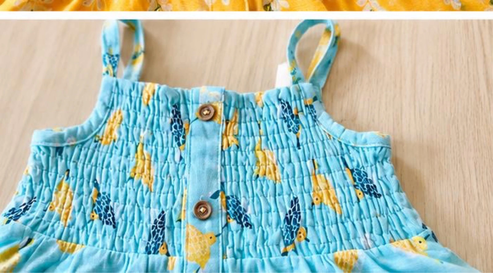 2 zomerjurken 6 maanden meisje kind geel en blauw zomer nieuw met etiket – photo 4